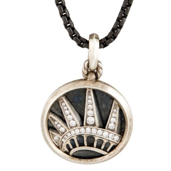 David Yurman Jewelry - DAVID YURMAN DIAMOND STERLING SILVER- SS NYC STATUE OF LIBERTY PENDANT NECKLACE